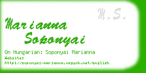 marianna soponyai business card